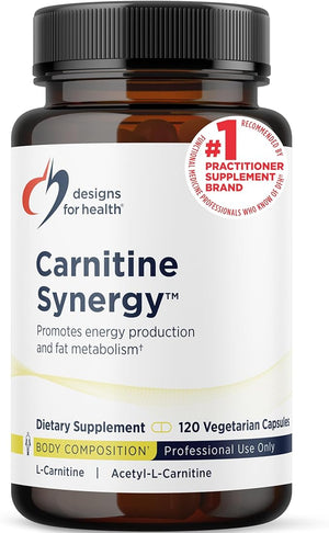 Designs for Health Carnitine Synergy - 400mg L-Carnitine (from Carnitine Tartrate) + 100mg Acetyl L-Carnitine Pills - Non-GMO + Vegetarian Supplement (120 Capsules)