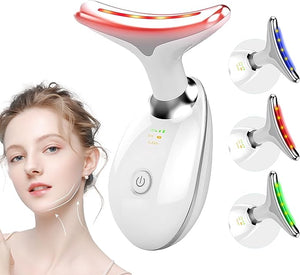 Red Light Therapy for Face LED Facial &amp Neck Contouring Device Face Massager for Reduce Fine Lines &amp Double Chin Rejuvenate Face Lift &amp Neck Tightening - at Home Daily Skin Care Sculpt