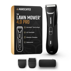 MANSCAPED¢ç The Lawn Mower¢ç 4.0 PRO - Groin &amp Body Hair Trimmer Updated SkinSafe¢ç Trimmer Blade Waterproof Wet/Dry Groomer USB-C &amp Wireless Charging Compatible Men¡¯s Ball Shaver with Travel