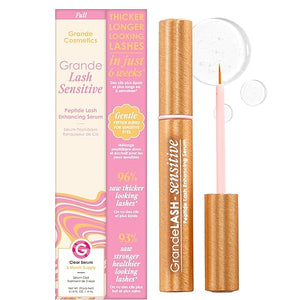 Grande Cosmetics GrandeLASH-Sensitive Peptide Infused Lash Serum for Fuller Longer-Looking Natural Eyelashes Enhancing Treatment with Nourishing Botanicals Cruelty-Free