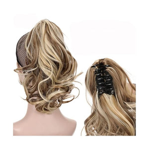 SONGCHAO Fake Hair Bun 1 Pack Synthetic Wavy Ponytail Extension Wig Claw Clip Heat Resistant Fiber Wavy Ponytail Ladies Hair Extension Bun Hair Accessories (Color : 003)