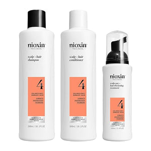 Nioxin Scalp + Hair Thickening System Kits | For Natural Colored &amp Damaged Hair with Light to Progressed Thinning | Strengthen &amp Boost Hair Density with Niacinamide &amp Biotin | 3 Month Su