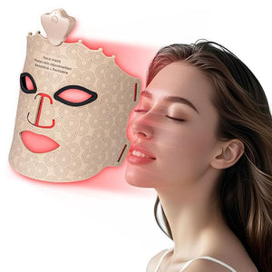 SUERBEATY Red Light Mask, 7 Colors Red Light Mask for Face, Cordless &amp; Portable for Home &amp; Travel, Rechargeable, Lightweight, Facial Skin Care for Women - Mom, Sister, Girlfriend and Wife - Kh