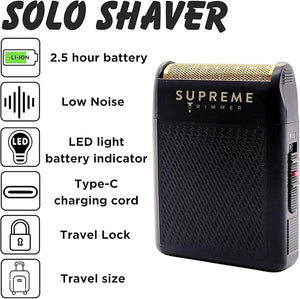 Supreme Trimmer Solo Single Foil Shaver for Pocket | 150 Min Runtime Cordless use, Powerful USB-C Mini Travel Razor for Professional &amp; Home use | STF101