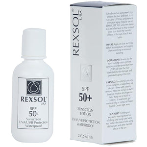 REXSOL SPF 50+ Sunscreen UVA UVB Protection Waterproof | With Vitamin C Vitamin E &amp Vitamin A | Maximum reinforced protection against UVA and UVB rays | Prevent fine lines and wrinkles(60 ml/2 fl