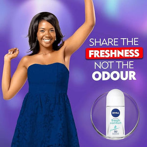 NIVEA FRESH COMFORT ROLL-ON ? FREE ALCOHOL ANTIPERSPIRANT DEODORANT 48 HOURS PROTECTION 1.7 OZ (PACK OF 3)