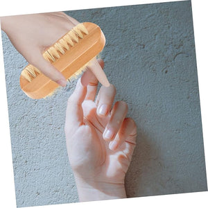 Beaupretty 8pcs Wooden Nail Brush Double-sided Fingernail Cleaning Tool for Hands Feet Sturdy and Comfortable Bristles for Home Use and Personal Care