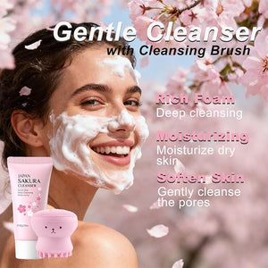 Sakura Skin Care Set Christmas Birthday Gifts for Teen Girls -Skincare for Girls 10-12 - Kids Skin Care Set for girls Ages 8-12 - Kids Skin Care for Teens 10-12 - Skin Care Kit for Women with Gua Sha