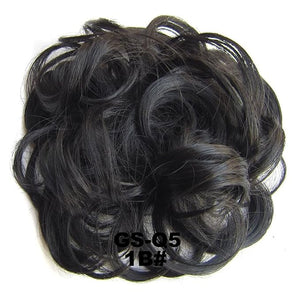 SONGCHAO Fake Hair Bun 1 Pack Messy Bun Hair Hoops Ponytail Hair Extensions Synthetic Donut Hair Bun Curly Wavy Hair Bun Wigs for Women Hair Accessories (Color : 1B)