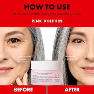 Pink Dolphin Caffeine Eye Cream ? Anti-Aging Eye Treatment for Dark Circles Puffiness &amp Fine Lines ? Hydrating Formula with Caffeine &amp Hyaluronic Acid Skincare - 0.5 fl oz