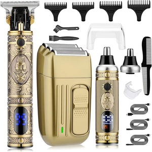 Karrte Men¡¯s Grooming Kit Professional Hair Clippers and Shaver for MenElectric Razor and Nose Trimmer SetBeard Trimmer with 3 Foil HeadGifts for Men