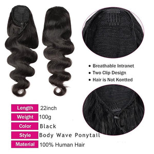 Hair Buns Hair Piece Deep Wavy Ponytail Brazilian Real Hair 8-24 Inch Curly Ponytail with Drawstring Extension Hair Clip Wig for Women Hair Accessories For Girls ( Color : Black , Size : 10inch )