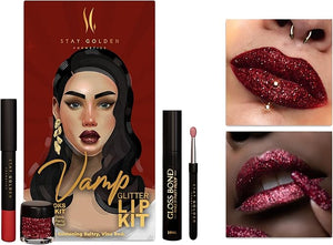 SG STAY GOLDEN COSMETICS Vamp Glitter Lip Kit, Jumbo Lip Liner