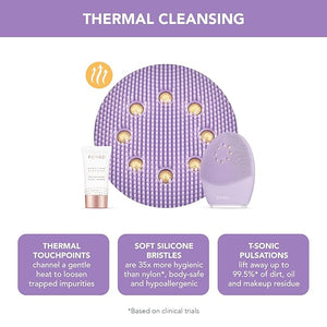 FOREO Luna 3 Plus Silicone, Facial Cleansing Brush, Face Sculpting Tool, Anti Aging Face Massager, Instant Face Lift, Enhances Absorption of Facial Skin Care Products, Normal Skin