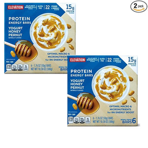 Generic Elevation Protein Energy Bars Yogurt Honey Peanut 10.58oz 300g x 2 Boxes (12 Bars in Total)