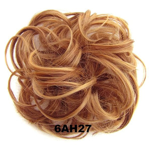 EARSHOT Hair Buns Hair Piece 1 Pack Messy Bun Hair Hoops Ponytail Hair Extensions Synthetic Donut Hair Bun Curly Wavy Hair Bun Wigs for Women Hair Accessories For Girls (Color : 6AH27)