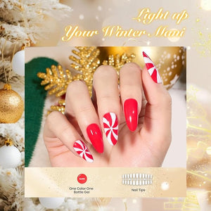 Beetles Christmas Gel Nail Polish Set with Mini LED Nail Lamp Purple Red Green Yellow Gel Polish with Base Top Coat Nail Art Brushes Salon DIY Gift Basket for Women