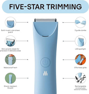 MERIDIAN Slimmer Trimmer ? Electric Razor for Women Bikini Line &amp Pubic Hair Trimmer Rechargeable &amp Waterproof Painless Flawless Shave for Sensitive Skin Gentle Quiet &amp Travel-Friend