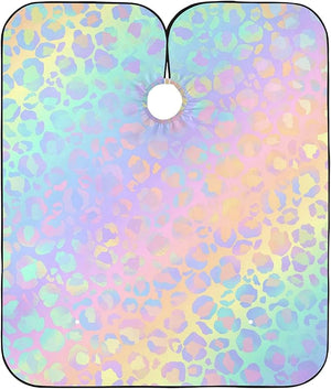 Waterproof Barber Cape - Rainbow Leopard Print Cheetah Haircut Bib for Men Unisex Hair Cutting Cape(8rp1a)