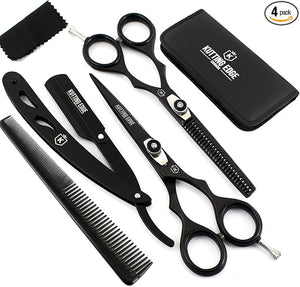 Kutting Edge - Hair Scissors Professional Hair Cutting Scissors Kit Thinning Shears - Hairdressing Set - Stainless Steel Barber Black 6.0¡±
