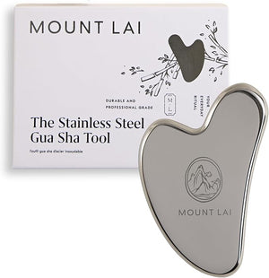 Mount Lai Stainless Steel Gua Sha Facial Tool ? The Element of Refinement ? Professional Grade Steel Face Sculpting Tool for Lymphatic Drainage Puffiness Reduction &amp Refined Results