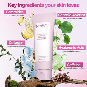 Firming Smoothing Body Cream ? Visible Lifting &amp Tightening for Belly Thighs Butt | Helps Reduce Cellulite &amp Sagging Skin Body Sculpting Moisturizer for Daily Body Care Routine | 4.24 fl.oz