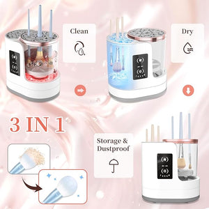 LARDERGO Makeup Brush Cleaner Machine Ultimate Efficient Electric Automatic Cleaner and Dryer for All Types of Makeup Brushes