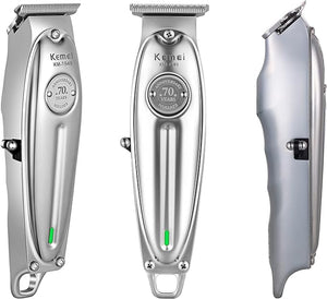 KEMEI Professional Beard and Hair Trimmer for Men Cordless T-Blade Trimmers Electric Hair Clippers for Barbers and Stylists All Body Grooming Model 1949