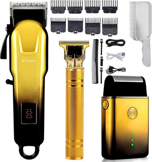 Hair Clippers Set for MenHair Clipper Trimmer with LED Display Professional Cordless Hair Clipper Shaver Beard Trimmer Hair Cutting Machine for Men Holiday Gift for Him Father's Day Gift