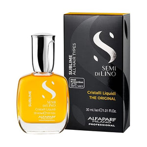 ALFAPARF MILANO Semi di Lino Cristalli Liquidi Hair Oil Serum and Reparative Anti-Breakage Fluid Set for Damaged Hair - Heat Protector - Repairs Strengthens Adds Shine - Vegan Formula