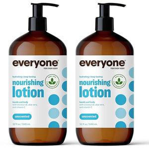 Everyone 2-in-1 Lotion for Hands/Body 32 ounce (Pack of 2) Unscented made for Men and Women