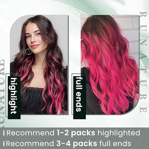 RUNATURE I Tip Hair Extensions Human Hair 18Inch Pink Human Hair Extensions Hot Pink Straight Remy Hair Pre Bonded I Tips Extensions for Women Styled 25g 25s