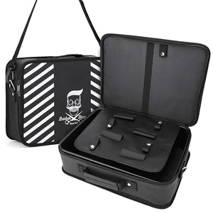 Segbeauty Barber Tool Case with Shoulder Strap, Large 10.8 x 14.6 x 4.3 in Hair Styling Travel Bag, Professional Salon Hair Cutting Grooming Kit Storage Organizer for Hair Dryer, Clippers, Scissors