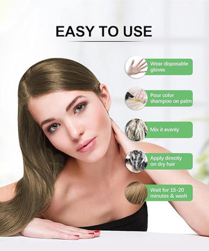 Herbishh Linen 3 In 1 Hair Dye Shampoo 16.9 Fl Oz &amp Argan Oil Mask 28.2 Fl Oz Combo - Champu Para Canas Mujer - Hair Dye Shampoo for Men &amp Women - Hair Mask For Moisturizer Dry Damaged Hair