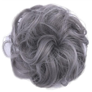 EARSHOT Hair Buns Hair Piece 1 Pack Synthetic Donut Bun Messy Bun Hair Slices Curly Wavy Headbands Women Bun Wig Synthetic Wig Hair Extensions Hair Accessories For Girls (Color : Dimgray)