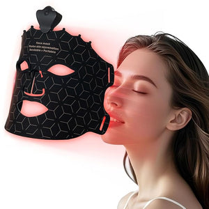 SUERBEATY Red Light Mask 7 Colors Red Light Mask for Face Cordless &amp Portable for Home &amp Travel Rechargeable Lightweight Facial Skin Care for Women - Mom Sister Girlfriend and Wife - Bl