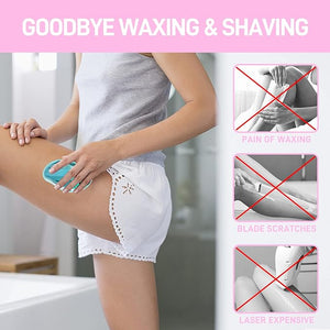 Crystal Hair Eraser for Women and Men 2022 New Magic Hair Eraser Crystal Hair RemoverPortable Mild Epilator Painless Skin Exfoliator Tool for Any Part of The Body (Black+blue)