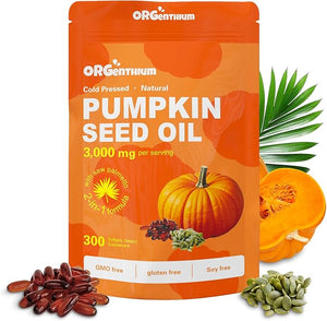 Pumpkin Seed Oil with Saw Palmetto 3000mg Per Serving 300 Softgels | Cold Pressed Pure Virgin Oil Essential Fatty Acids &amp Phytosterols | Supports Hair Urinary Bladder &amp Prostate Health |