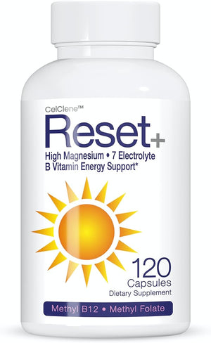 Reset+ 7 Energy Electrolytes High Methyl B12 Methyl Folate Pink Salt High Magnesium Super B Complex Green Tea &amp Green Coffee Extracts Biotin Zinc 72 Trace Minerals