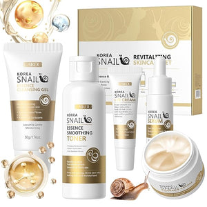 Skin Care Set Face Snail Revitalizing Skin Care Sets &amp Kits Facial Beauty Skincare Gifts for Teenage Girls with CleanserTonerSerumEye CreamFace Cream Firming Hydrating Skin Care Christmas G