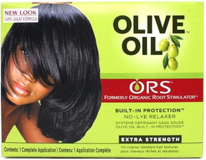 Organic Root Stimulator Olive Oil No Lye Relaxer Kit Extra Strength (Pack of 3)