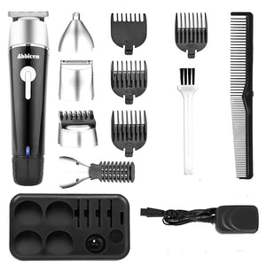 New 5 in 1 Multi-functional Beard Trimmer Men's Grooming Kit Dual Shaver Body Trimmer Precision Nose &amp; Ear Trimmer Waterproof Recharqeable Cordless (Black)