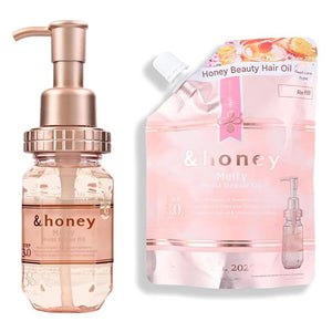 &amp-Honey Melty Moist Repair Hair Oil Step3.0 100ml + Refill 75ml - Hair Oil for Frizzy/Damaged Hair - Honey-Inspired Formula - Deep Conditioning &amp Intense Moisture for Curly/Dry Hair