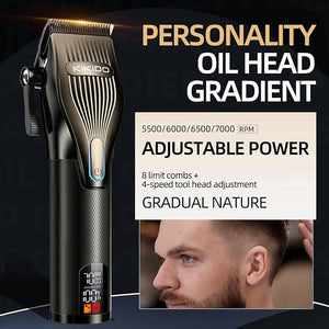 KIKIDO Hair Clippers for Men + T-Blade Trimmer Kit, Rechargeable Barber Trimmer with LCD Display &amp; Guide Combs for Hair Cutting, Cordless Hair Clipper, Professional Clippers Set for Home Use