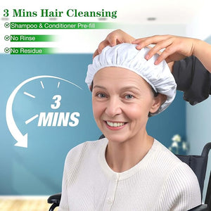 Shampoo Caps No Rinse 12 Pack Waterless Shampoo Caps for Bedridden Patients and Elderly Rinse Free Hair Washing Shower Caps for Post Surgery Hospital Camping