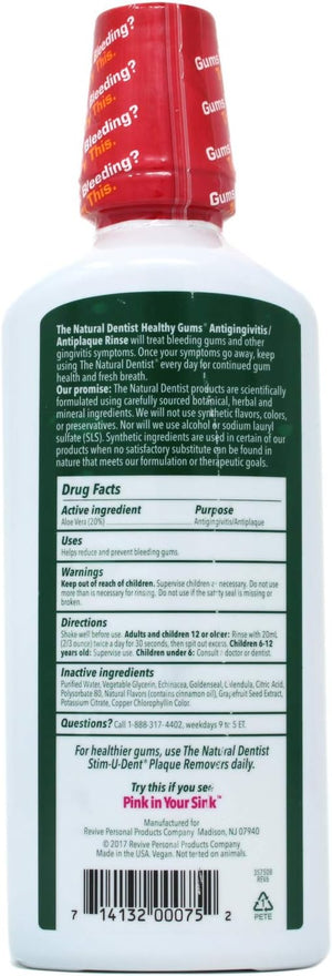 Natural Dentist Healthy Gums Antigingivitis Mouthwash in Peppermint Twist - for When You See Pink in Your Sink