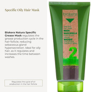 SALERM - Hair Mask - Biokera Natura Specific Oily Hair Mask - 200 ml - for Oily Hair - With Brewer¡¯s Yeast - Lightweight Conditioning Formula