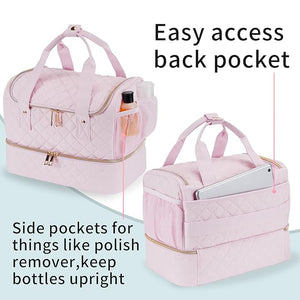 Nail Polish Organizer Case Fits Nail Lamp and 40 BottlesNail Organizers and Storage for Nail Tech TravelPretty Nail Polish Storage Bag Fits Nail Kit &amp Manicure Tools (Patented)