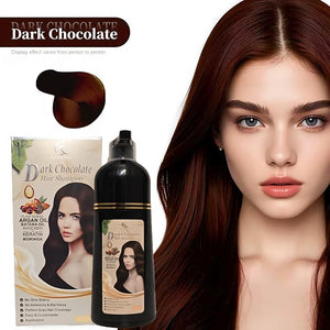 Hair Color Shampoo ? Argan Oil Avocado &amp Keratin | No Ammonia | Perfect Grey Hair Coverage | Hair Moisturizing &amp Nourishment | Easy At-Home Application (Dark Chocolate)