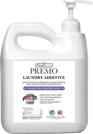 Bed Bug, Mite &amp; Lice Laundry Detergent Additive by Premo Guard ? 128 oz ? Child &amp; Pet Friendly ? Stain &amp; Odor Free ? Best Natural Non-Toxin Treatment